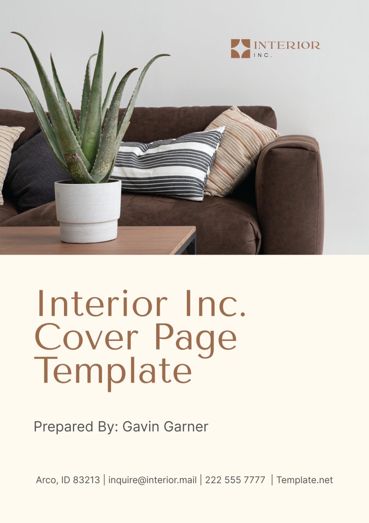Free Interior Design Cover Page Template