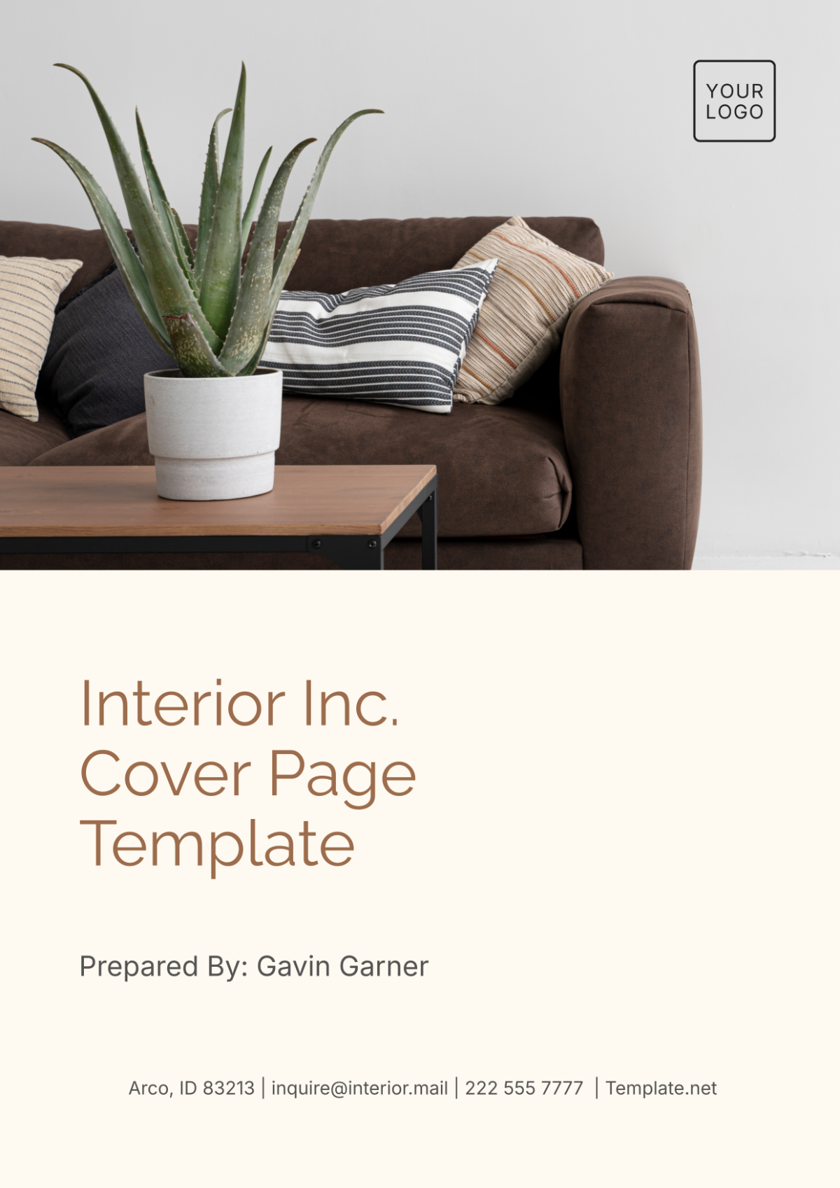 Interior Design Cover Page Template