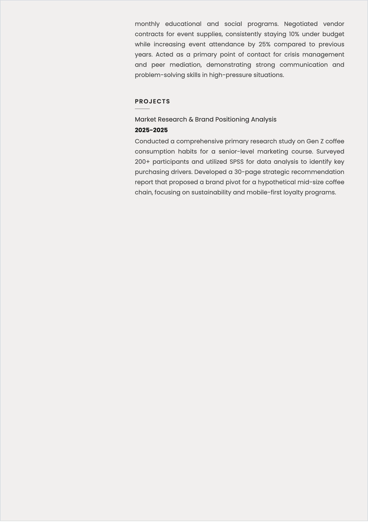 Free Internship ATS Resume for College Students Template