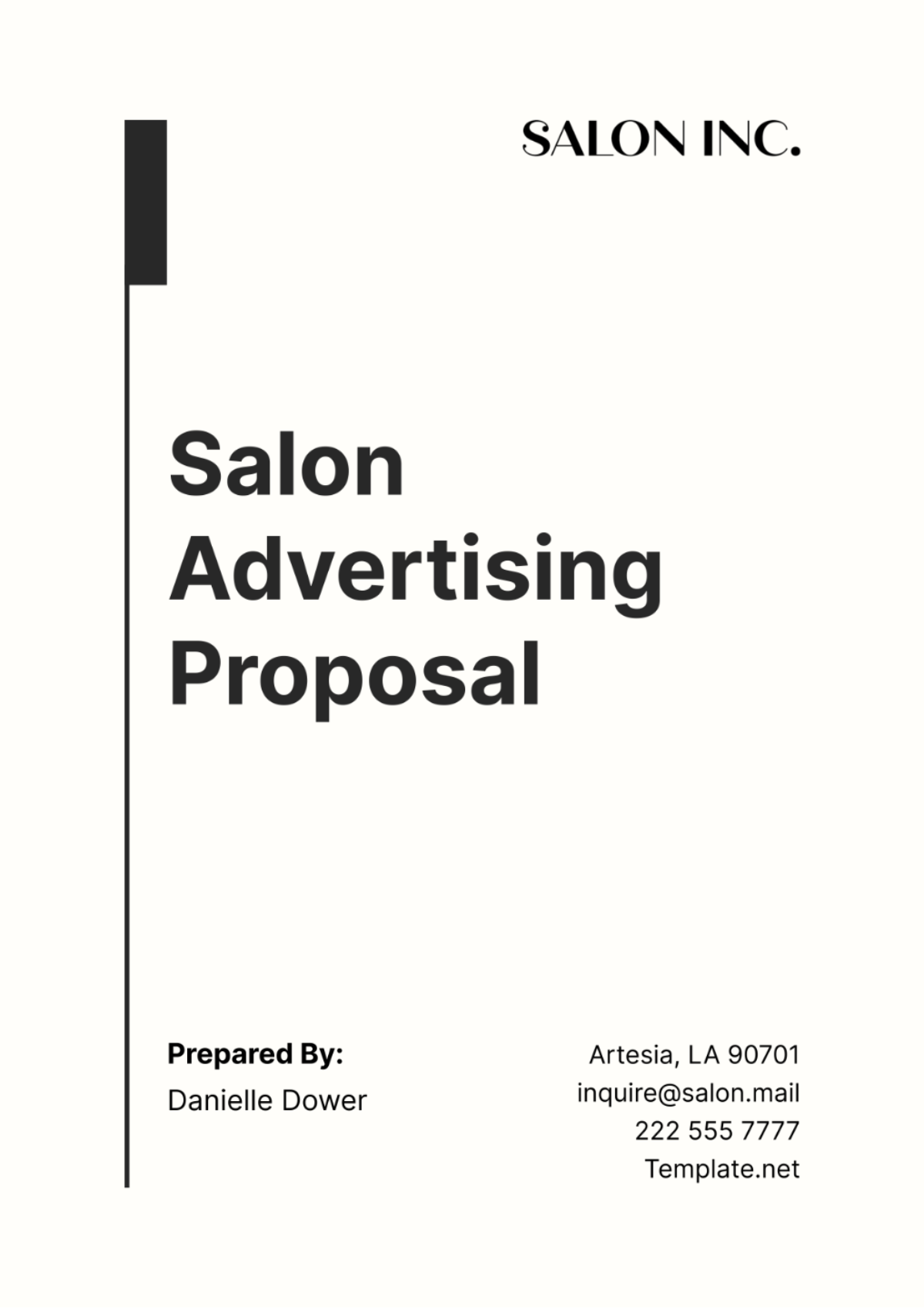 Free Salon Advertising Proposal Template