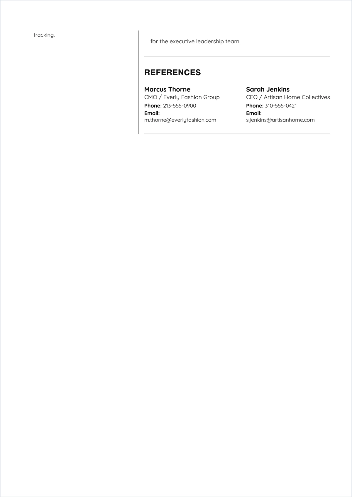Free Digital Marketing Manager ATS Resume Template, AI Resume Builder