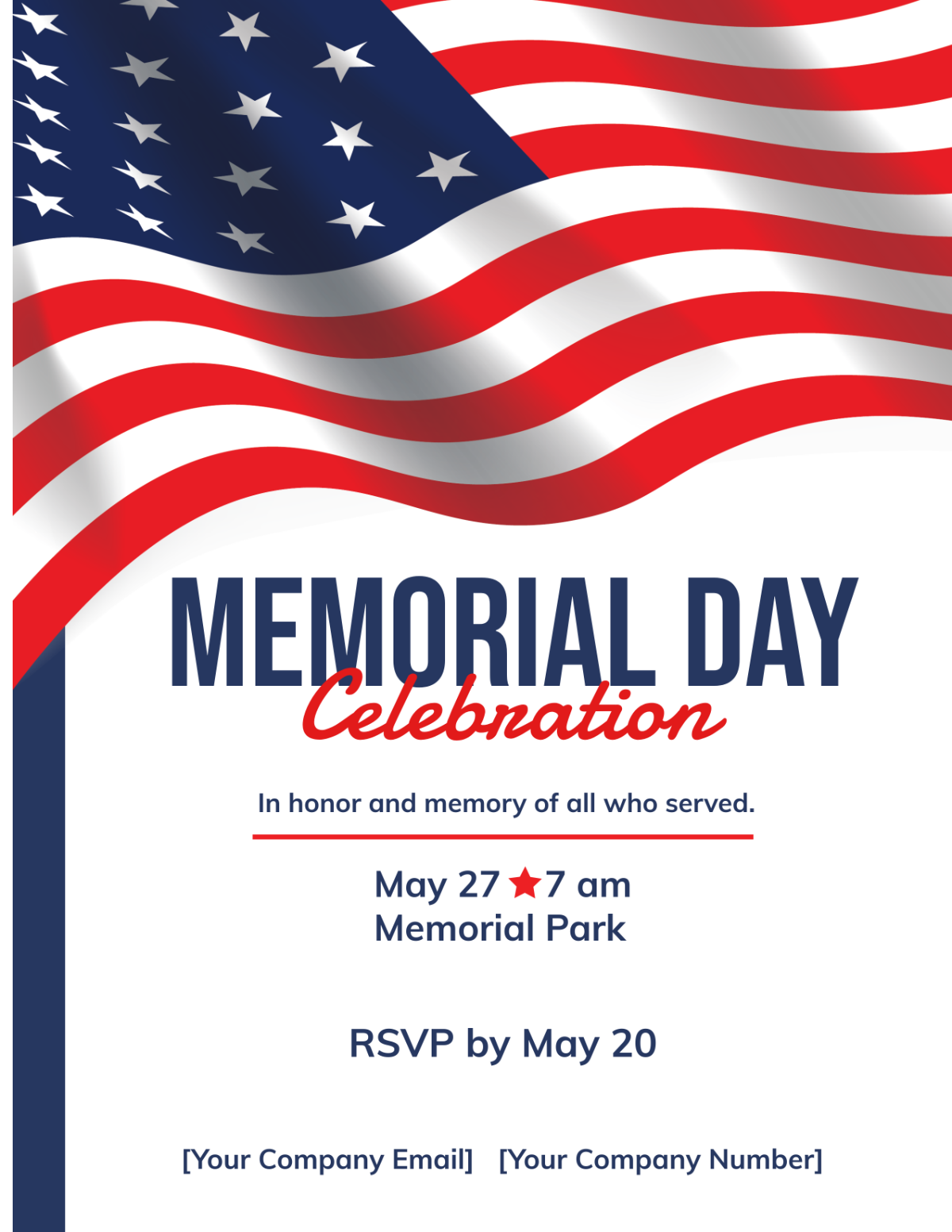 Free Memorial Day Flag Flyer Template