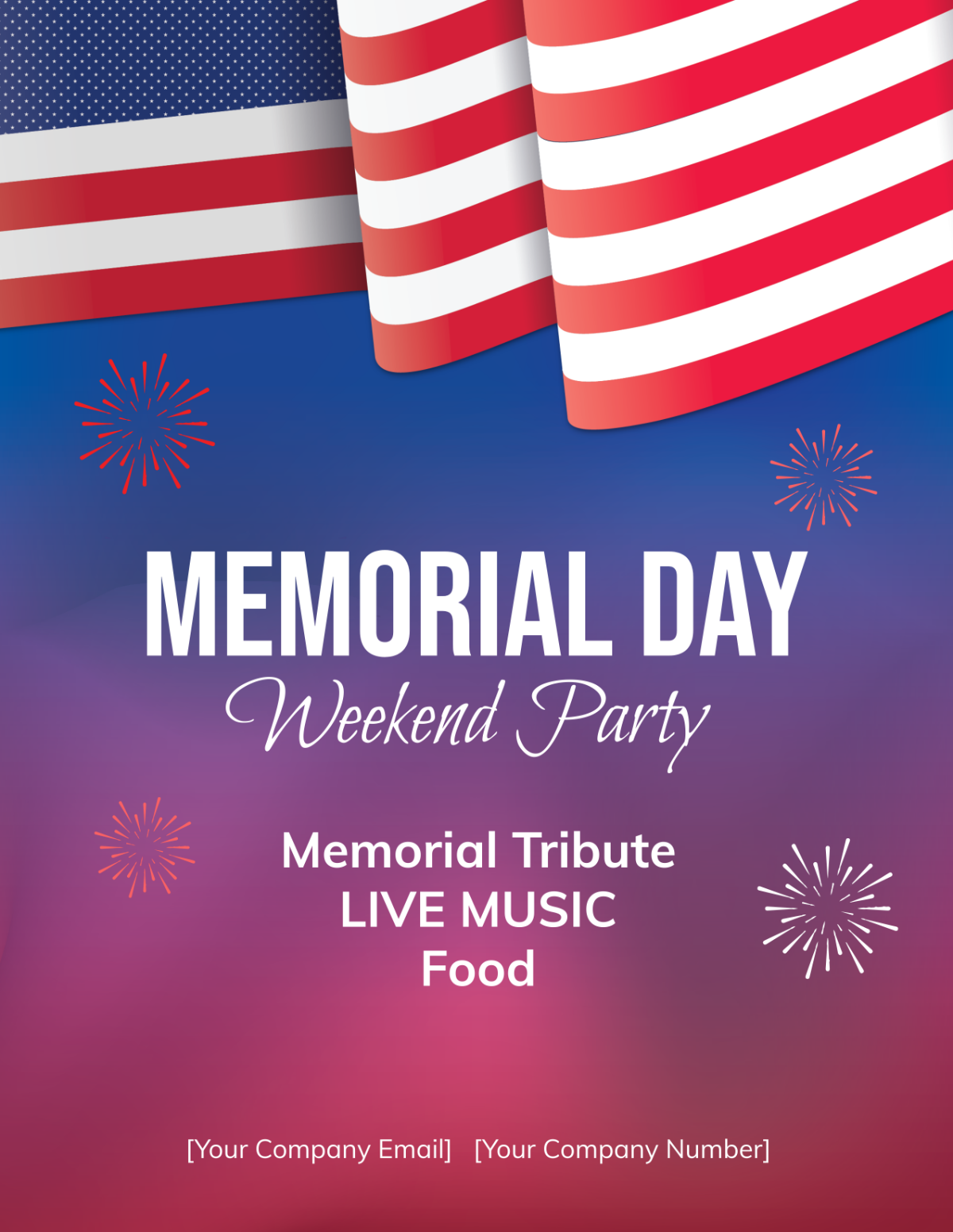 Free Memorial Day Weekend Party Flyer Template