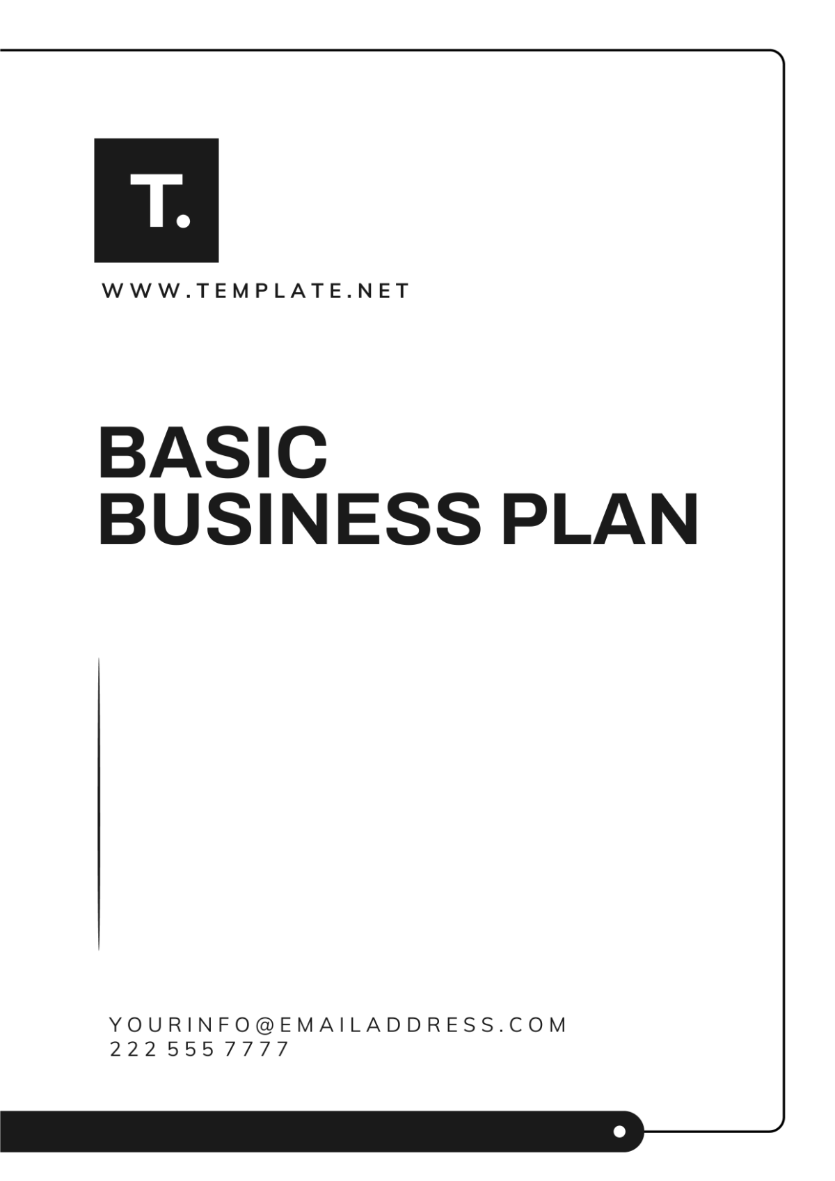 content of business plan cover page