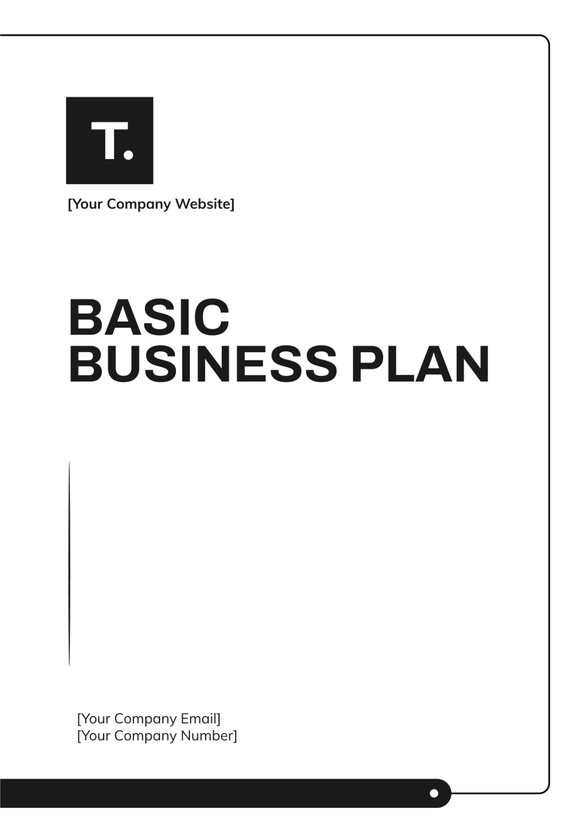 Basic Business Plan Cover Page