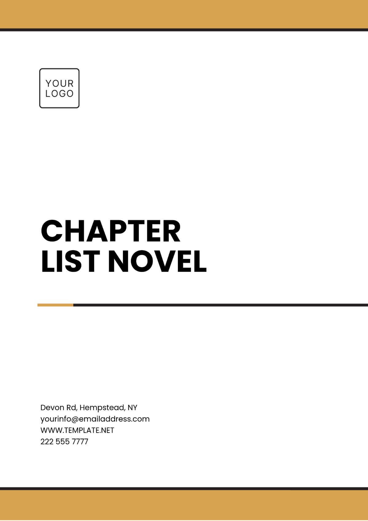 Chapter List Novel Template - Edit Online & Download