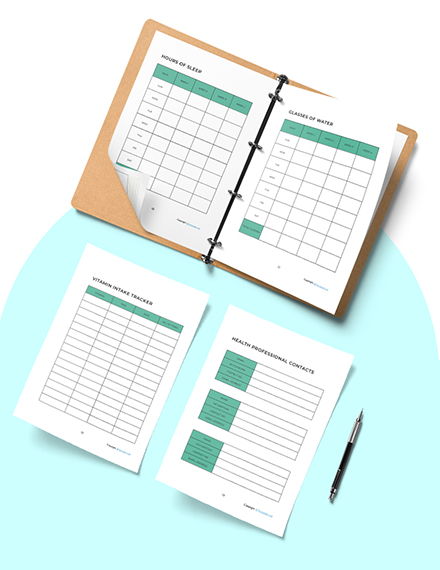 Printable Health Planner Template Example