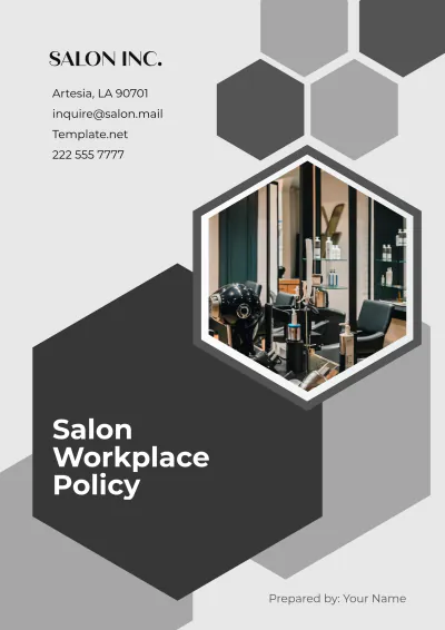 Free Salon Workplace Policy Template to Edit Online