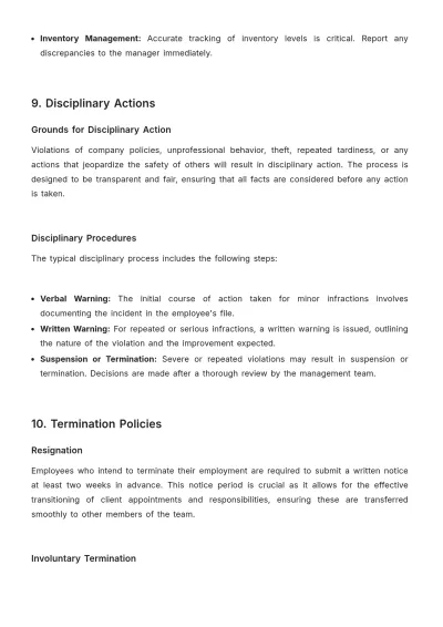 Free Salon Workplace Policy Template to Edit Online