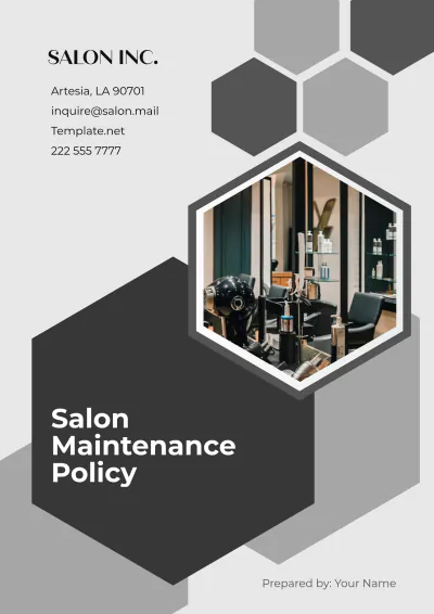 Free Salon Maintenance Policy Template to Edit Online