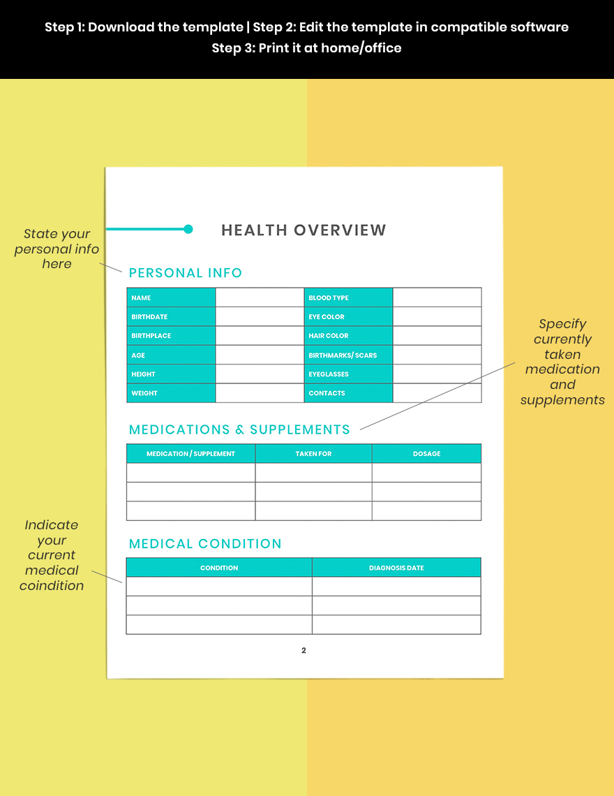 Digital Health Planner Template