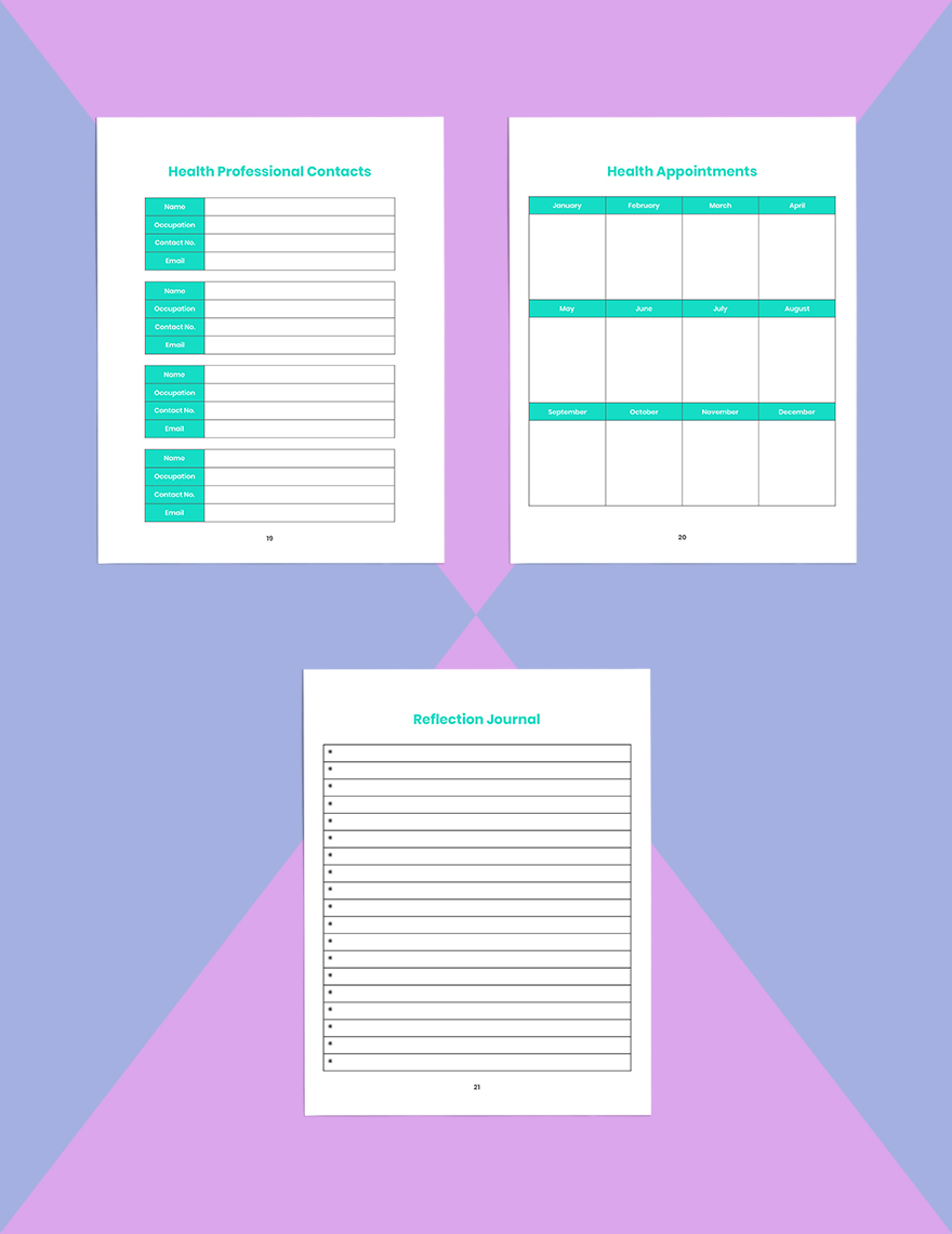 Monthly Health Planner Template
