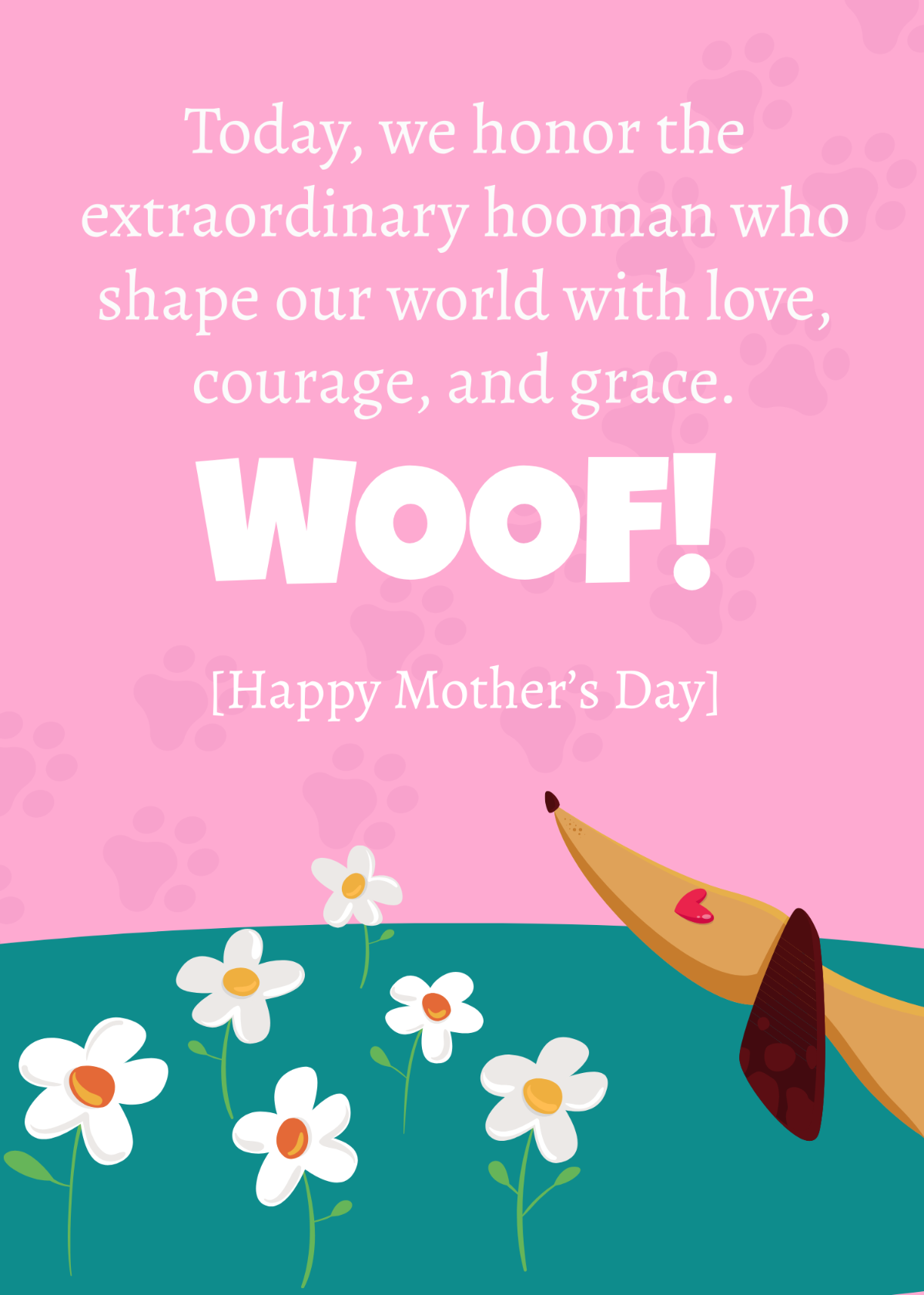 Free Mother's Day Messages from Dog Template