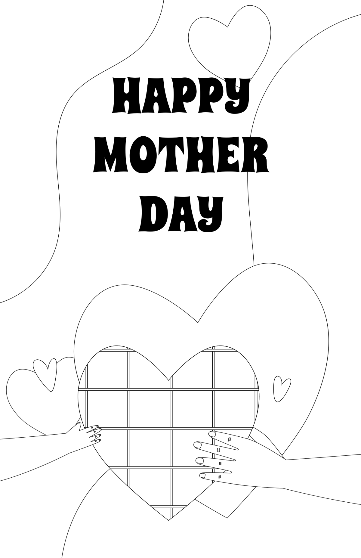 Mother's Day Poster Drawing Template