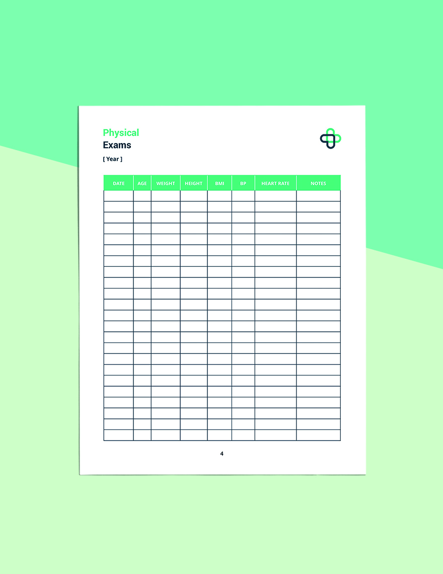 Medical Health Planner Template