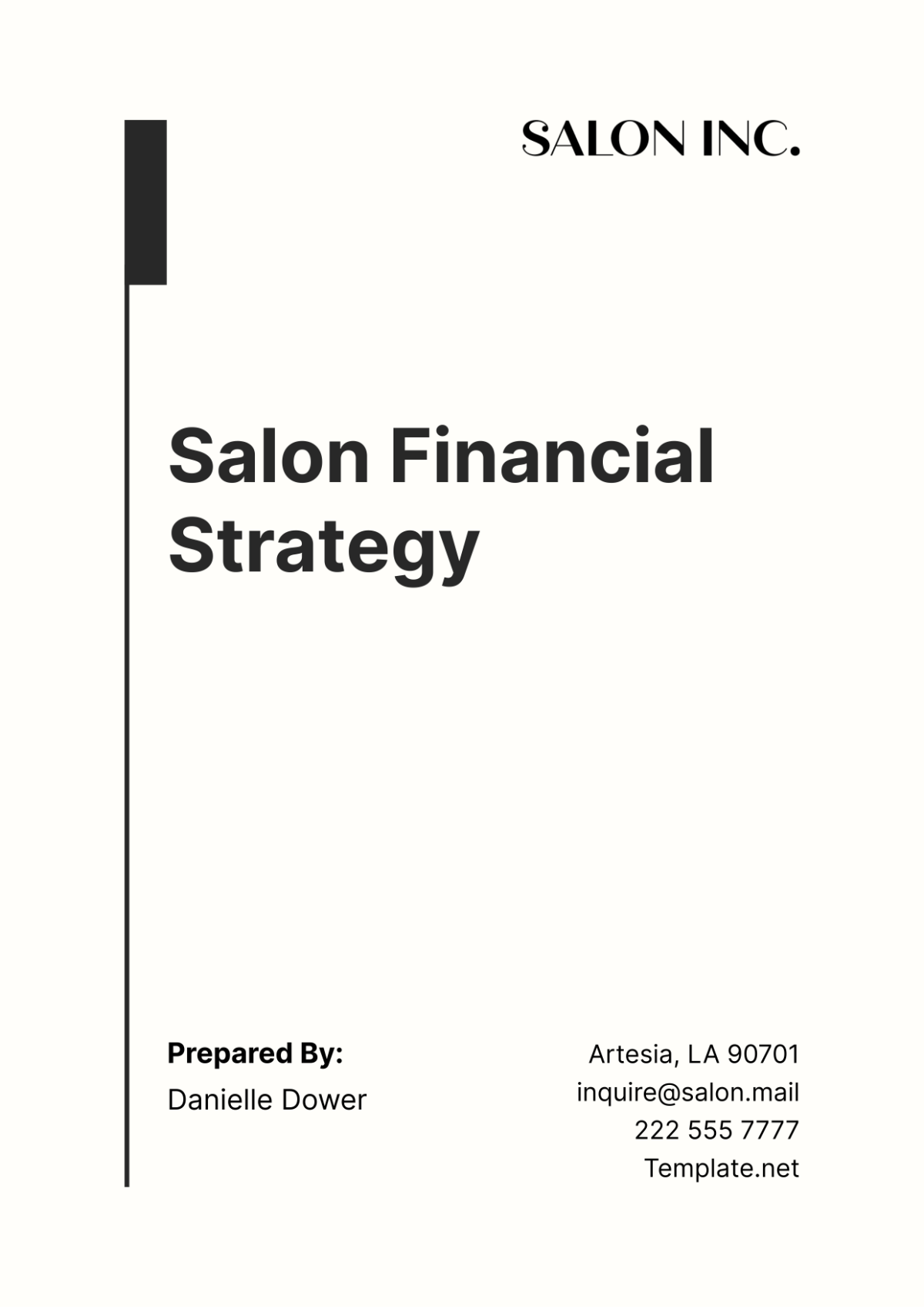 Salon Financial Strategy Template