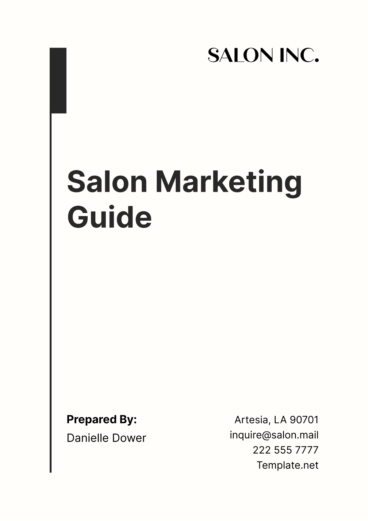 Salon Marketing Guide Template - Edit Online & Download