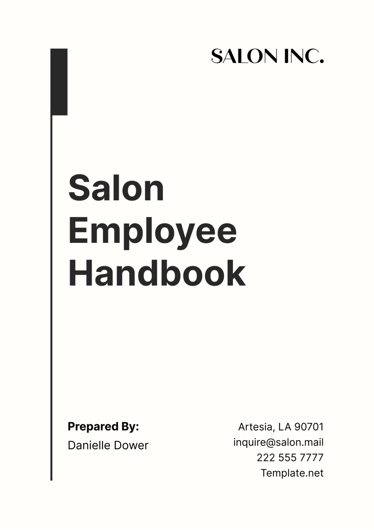 Salon Employee Handbook Template