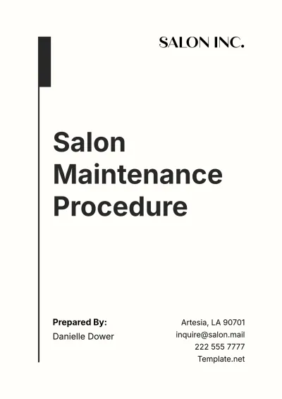 Free Salon Maintenance Procedure Template to Edit Online