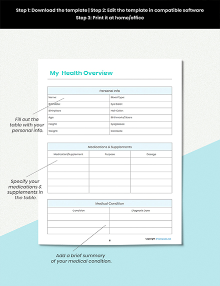 Sample Medical Planner Template - Word, Apple Pages | Template.net