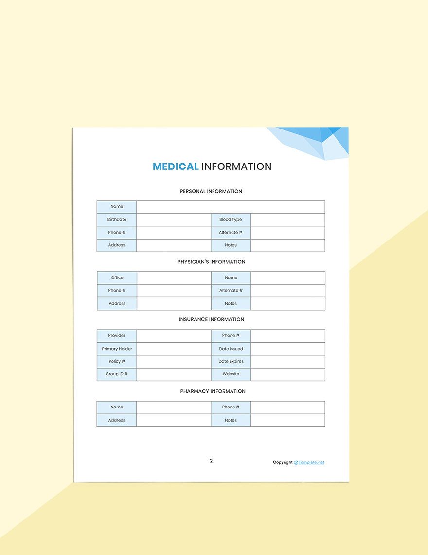 Editable Medical Planner Template