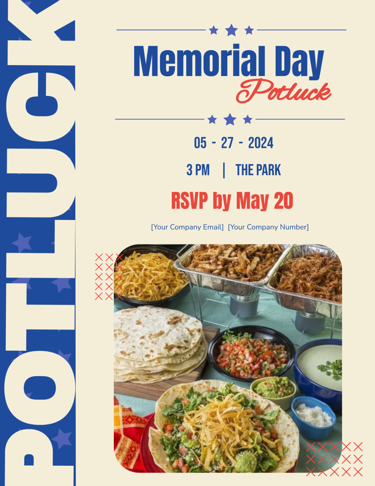 Memorial Day Potluck Flyer Template