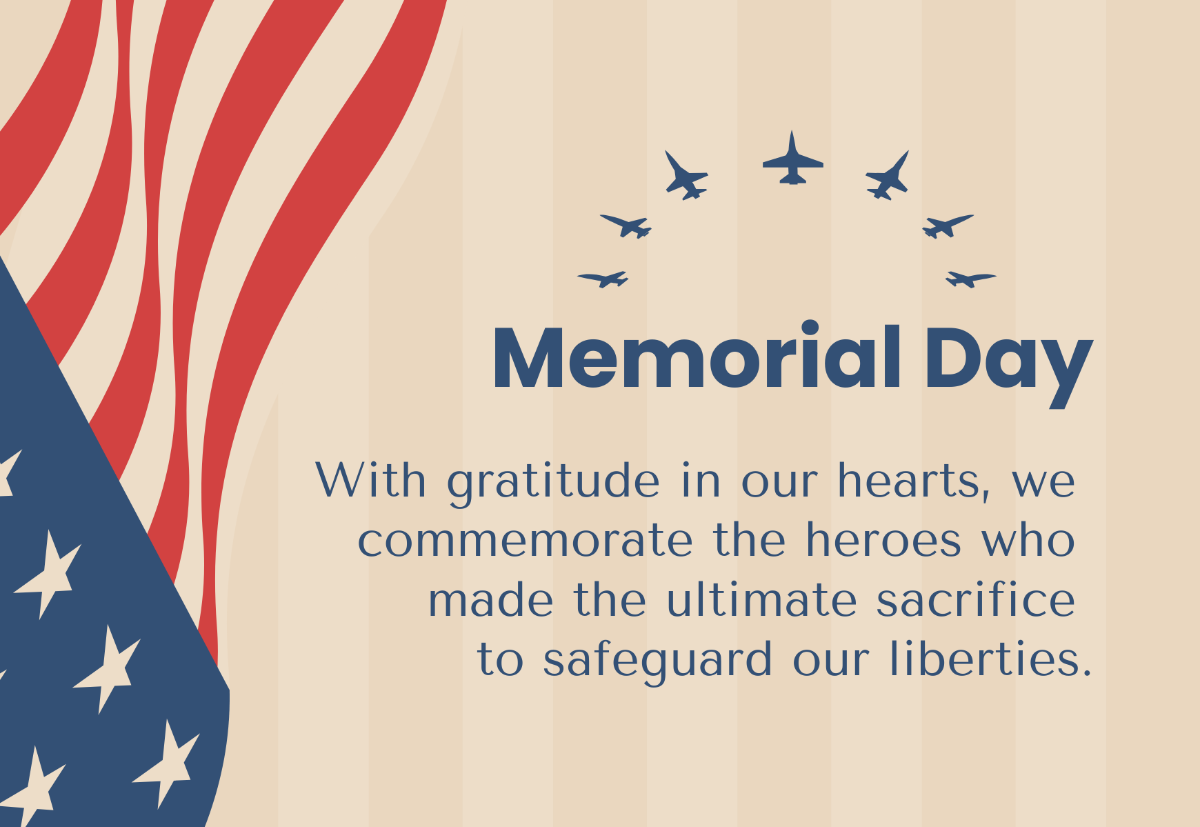 Memorial Day Vintage Card Template