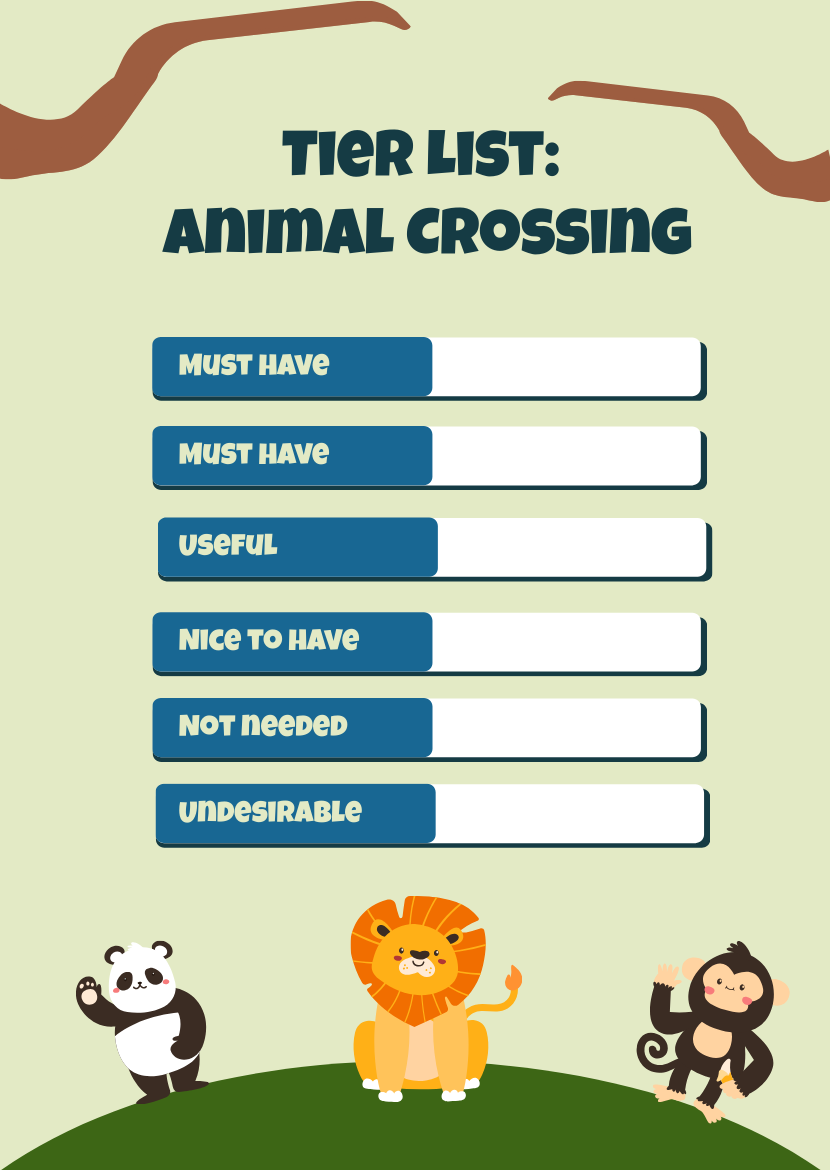 Free animal Crossing Tier List Template