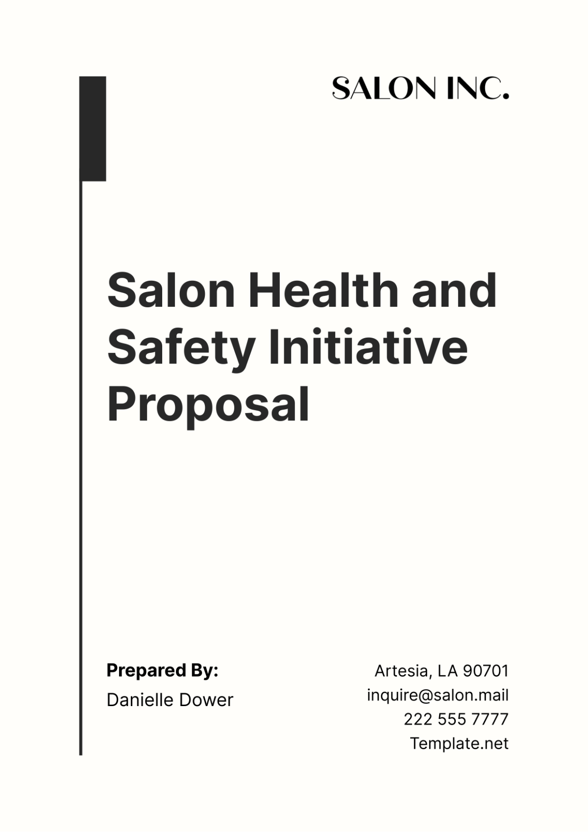 Free Salon Health and Safety Initiative Proposal Template