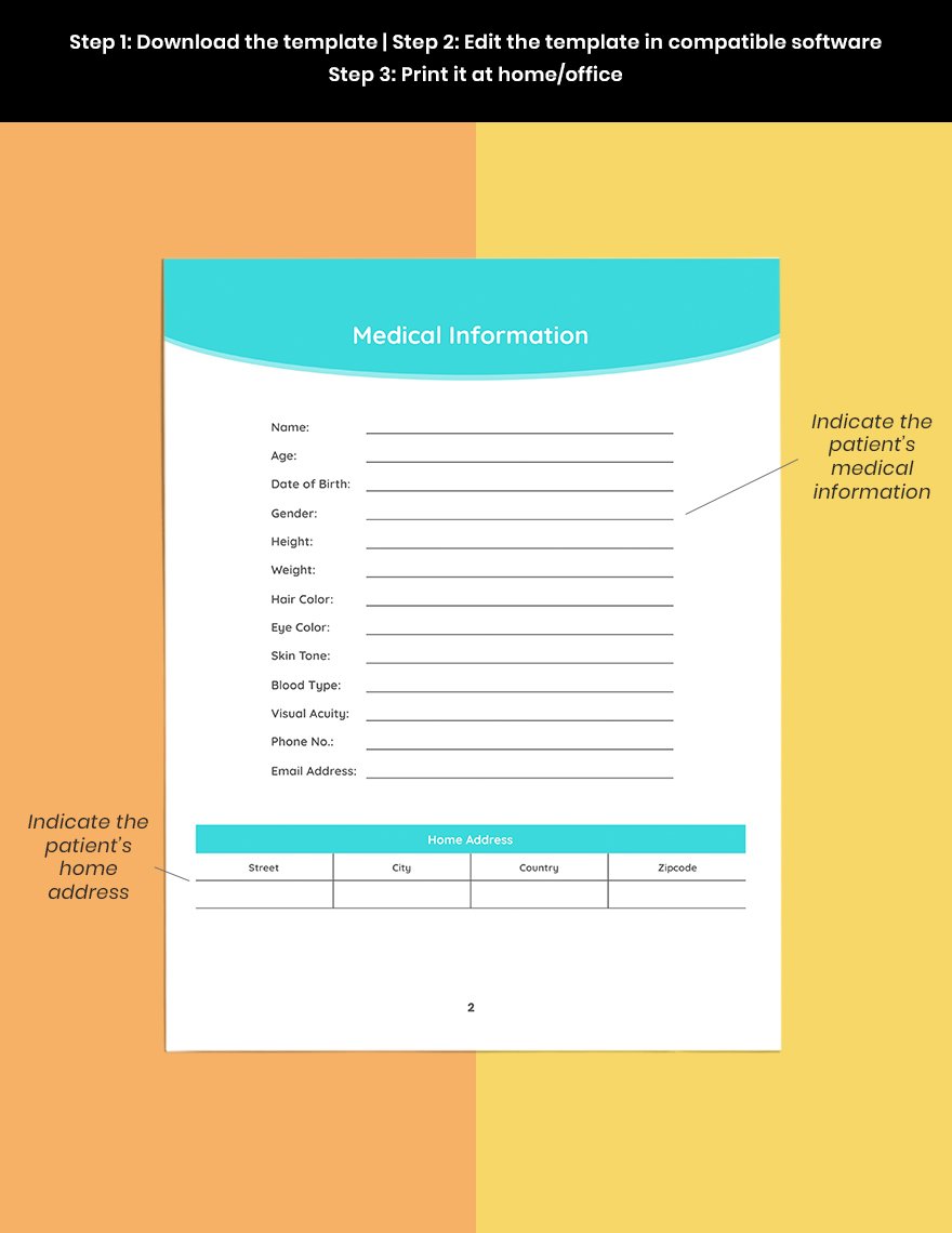 Medical Information Planner Template