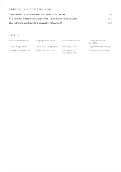 Free HR Manager ATS Resume Template, AI Resume Builder
