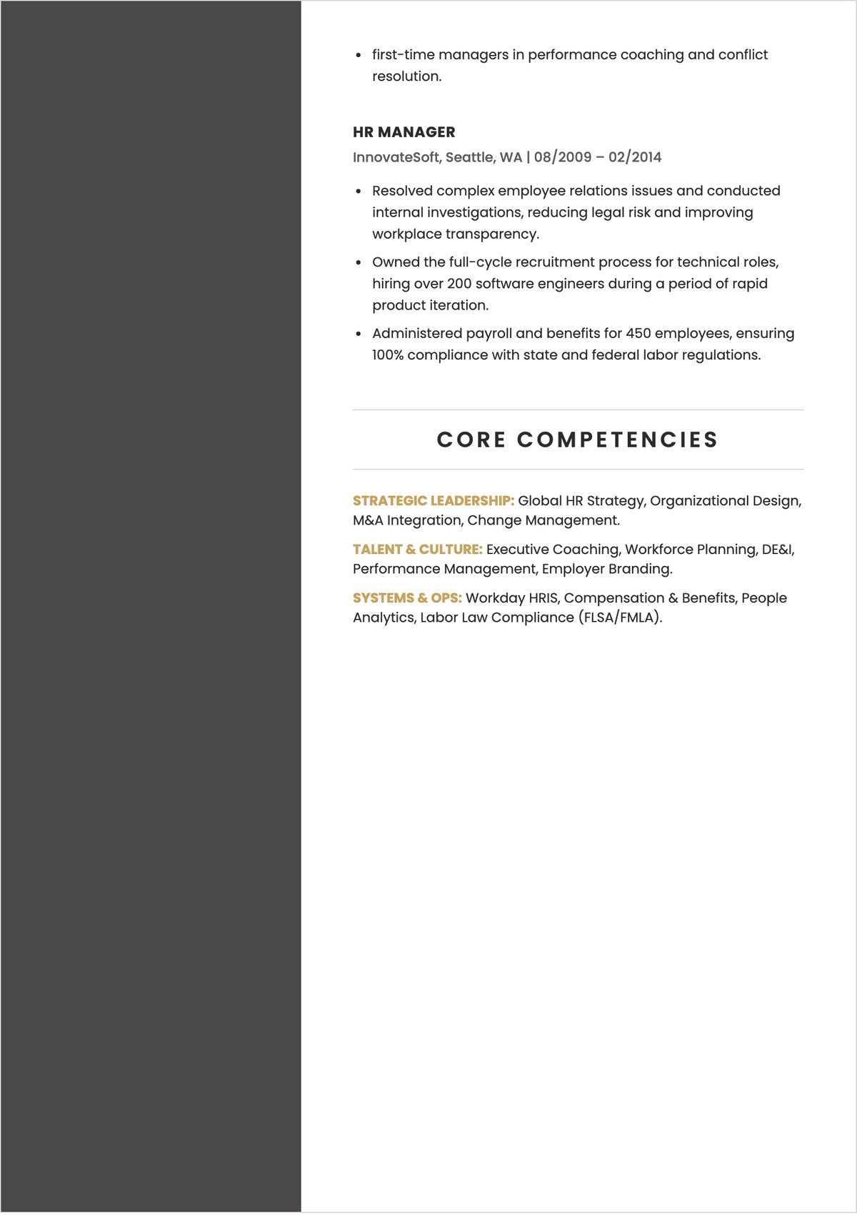 Free HR Director ATS Resume Template, AI Resume Builder