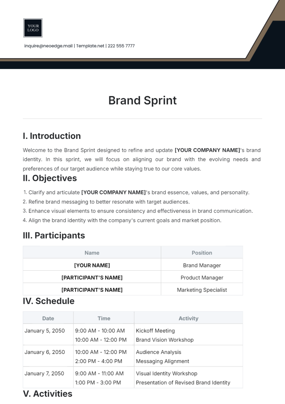 Brand Sprint Template