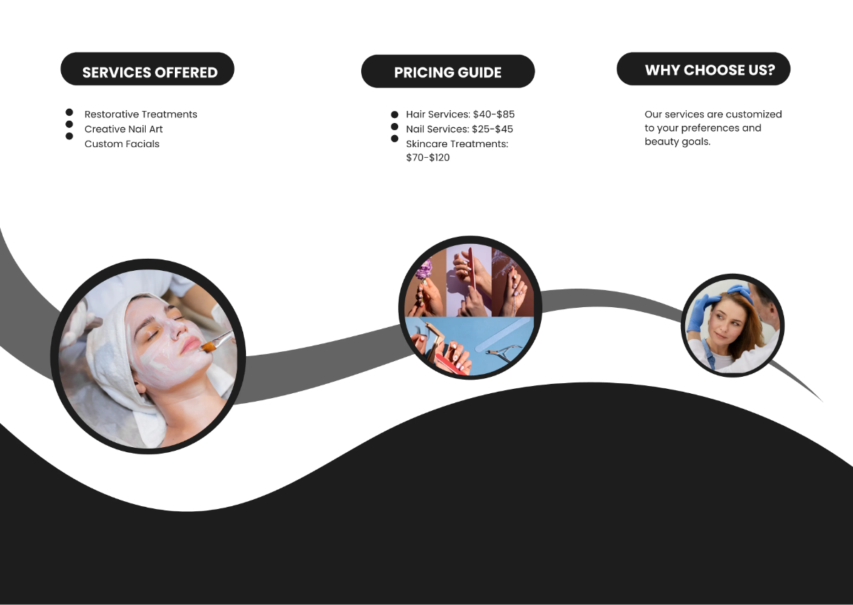 Free Salon Service Brochure Template to Edit Online