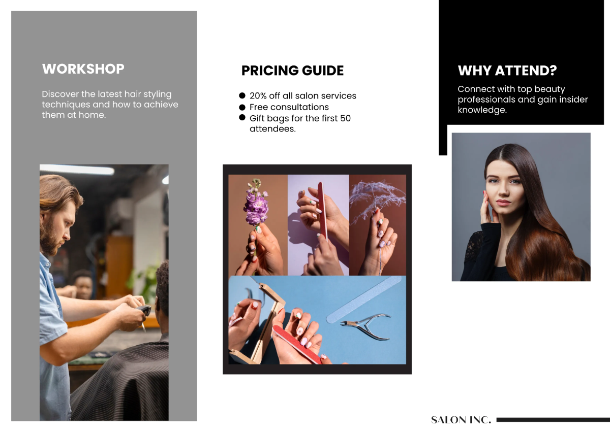 Free Salon Event Brochure Template to Edit Online