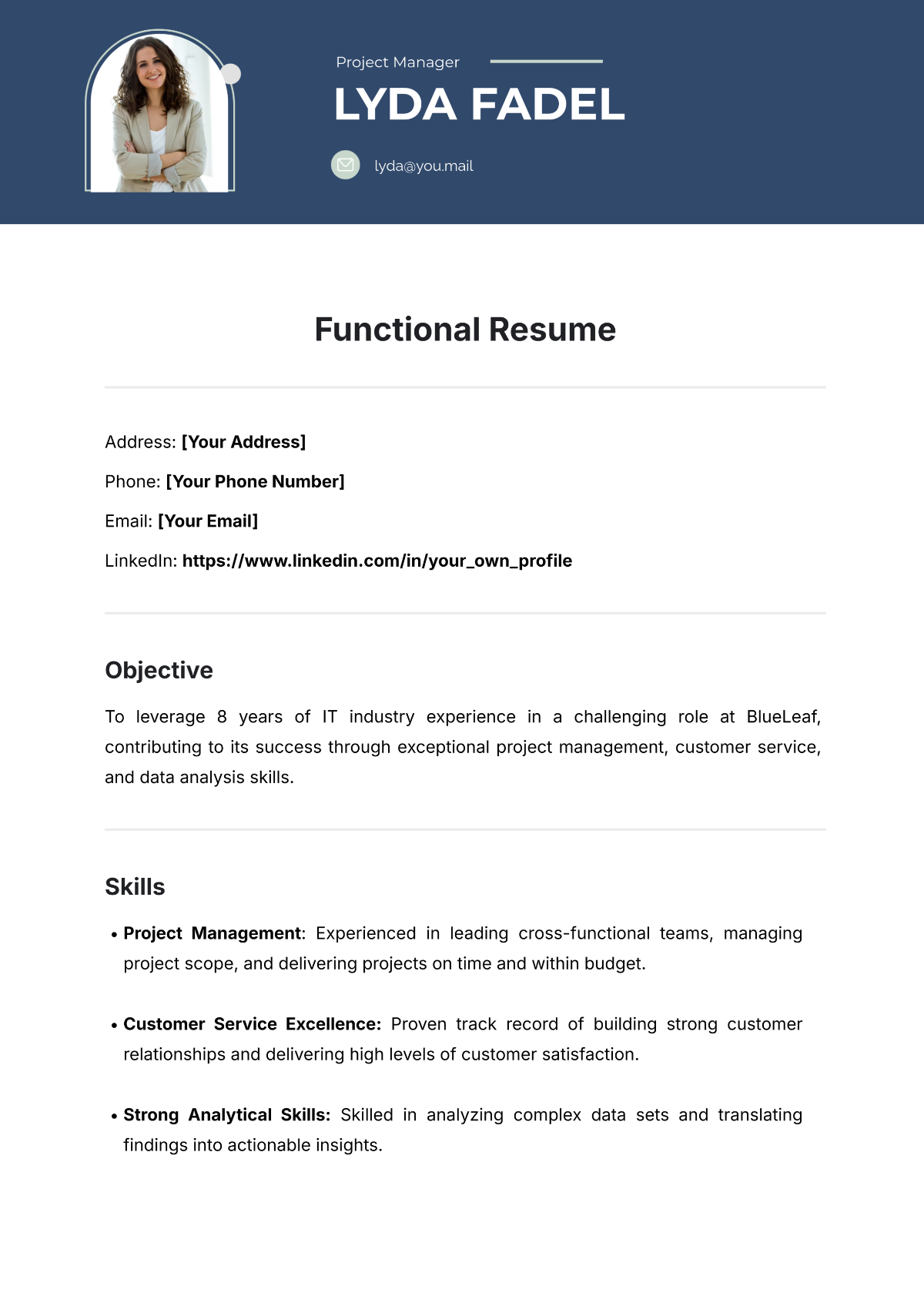 Functional Resume Template - Edit Online & Download