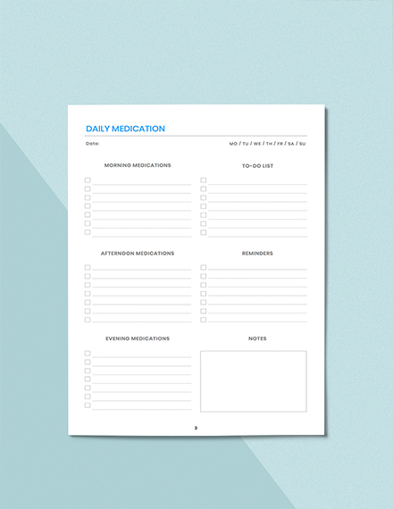 Medication Planner Template - Word, Apple Pages | Template.net