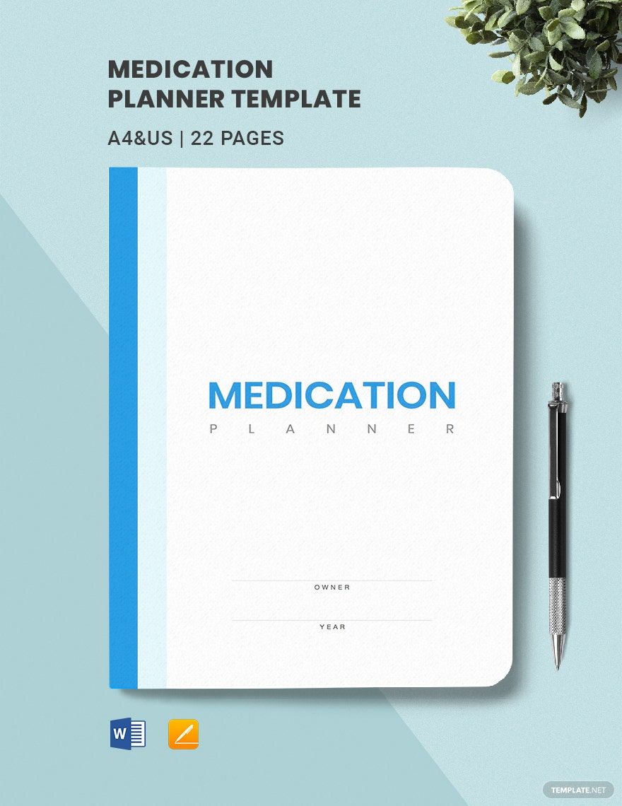 Medication Planner Template in Word, Google Docs, PDF, Apple Pages