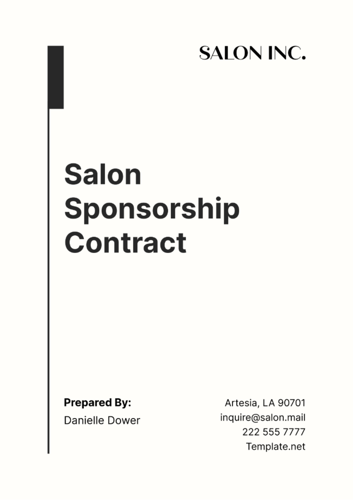Salon Sponsorship Contract Template