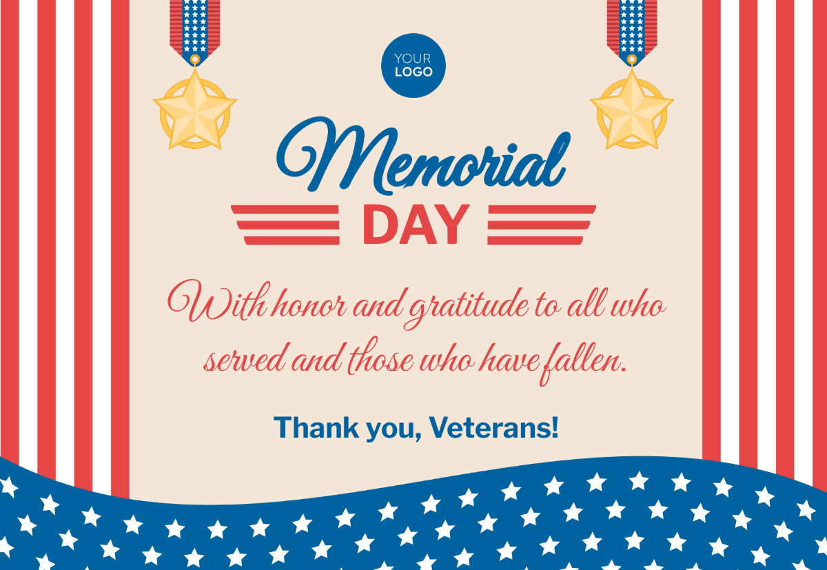 Memorial Day Cards for Veterans Template