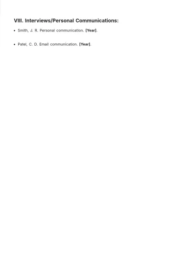 Free Vancouver Style Bibliography Template to Edit Online