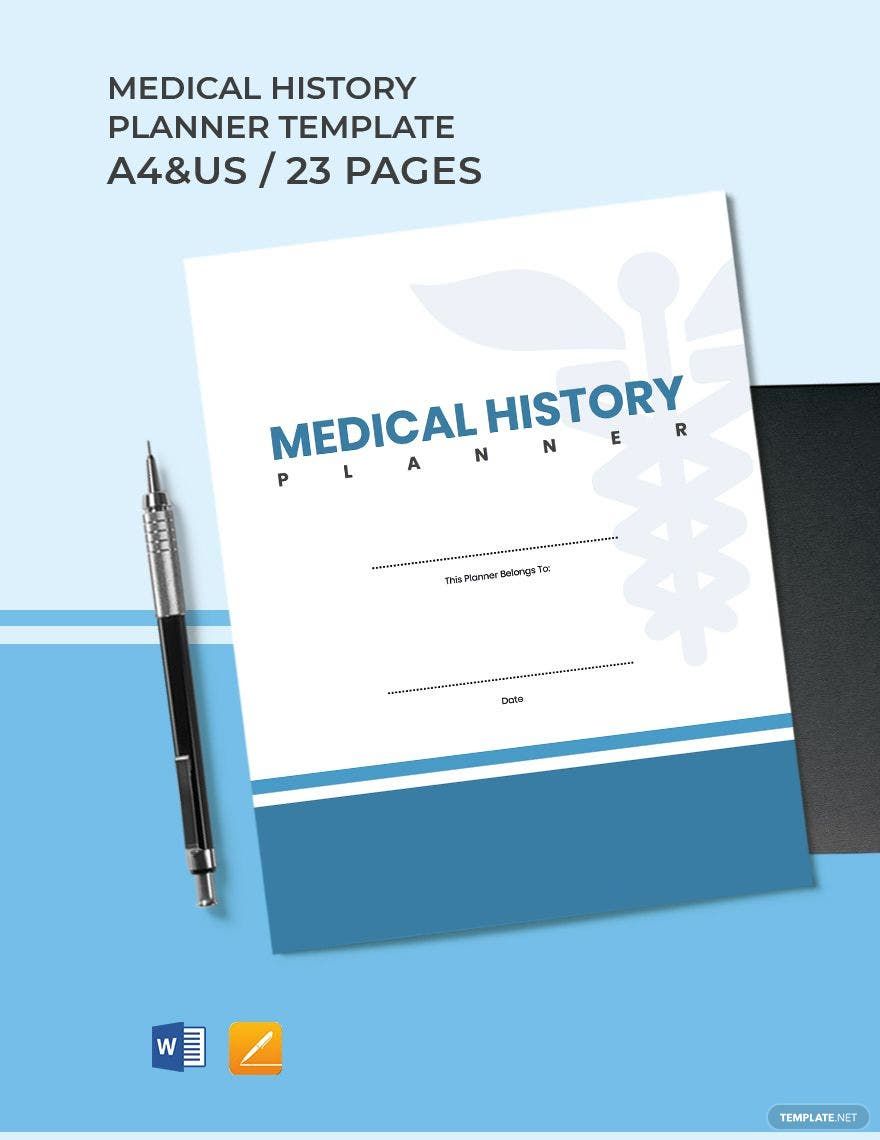 Medical History Planner Template