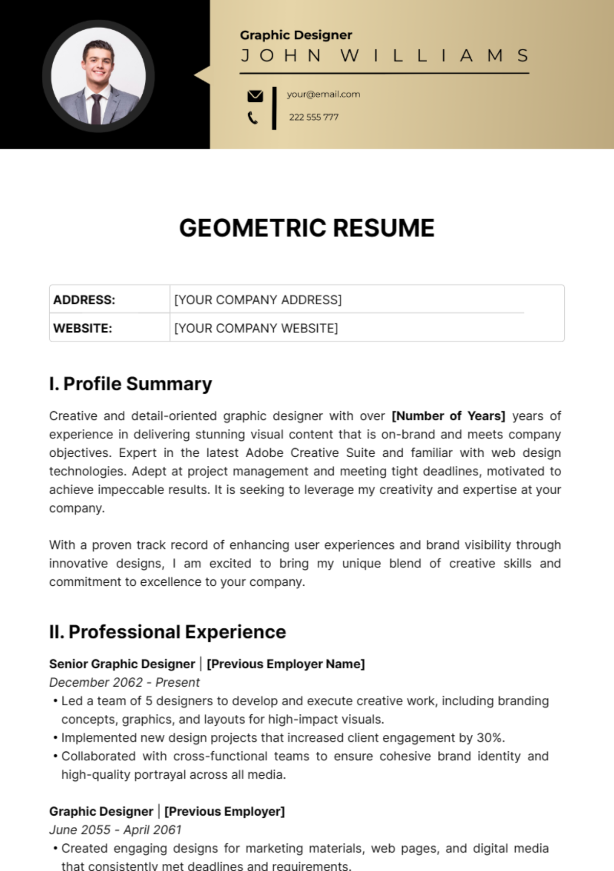 Geometric Resume Template