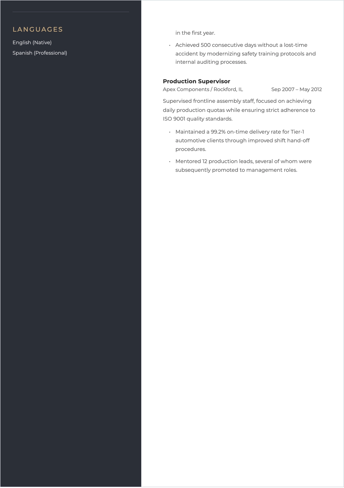 Free Management ATS Resume Template, AI Resume Builder