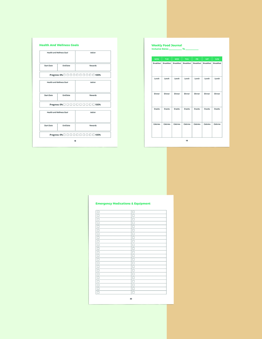 Family Medical Planner Template