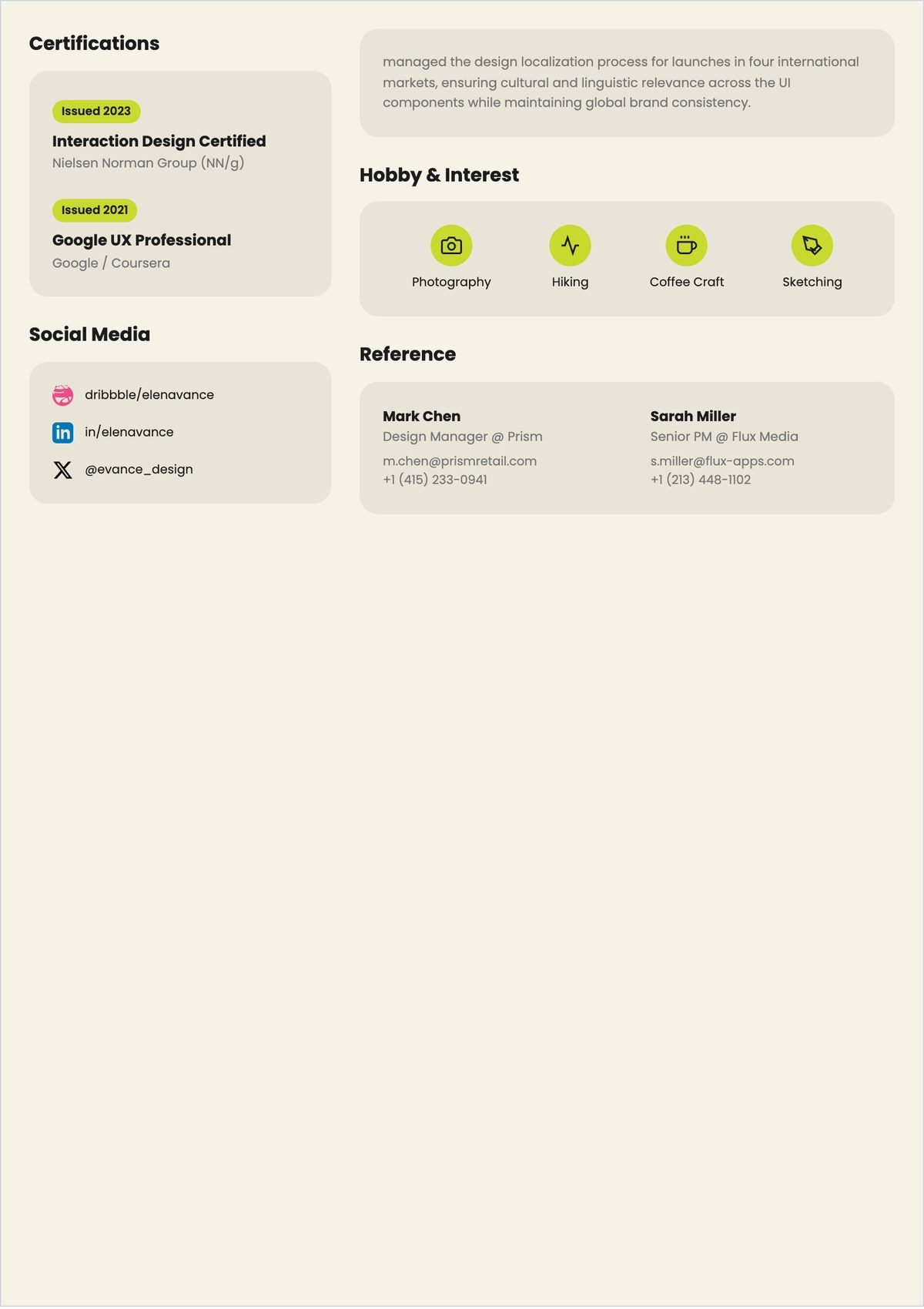 Free UX/UI Designer ATS Resume Format Template, AI Resume Builder