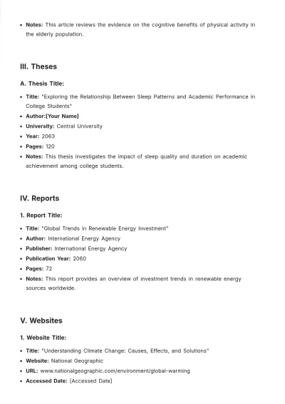 Free Descriptive Bibliography Template to Edit Online