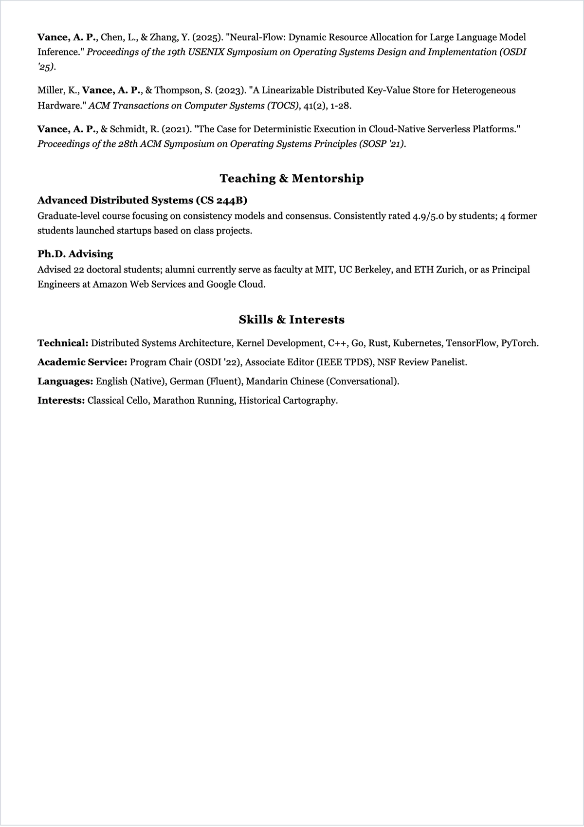 Free Professor ATS Resume Template, AI Resume Builder