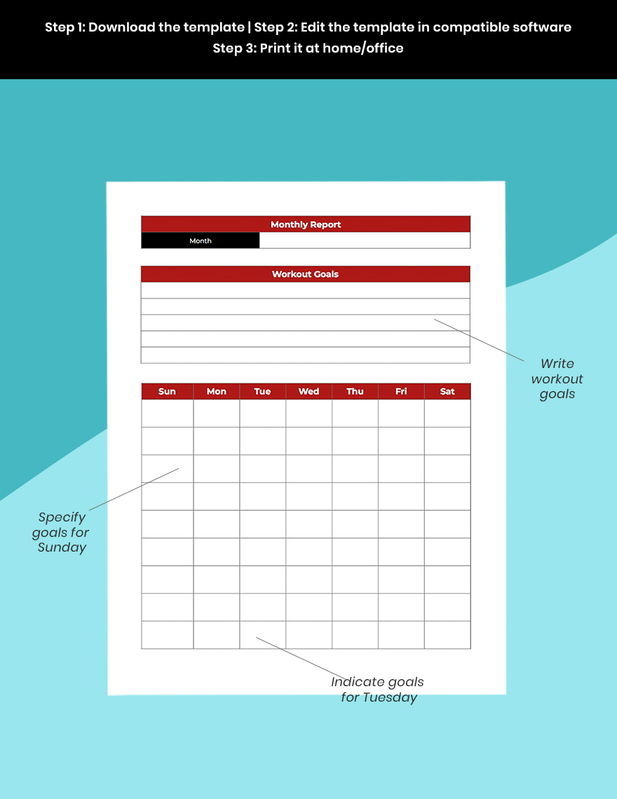 Editable Workout Planner Template