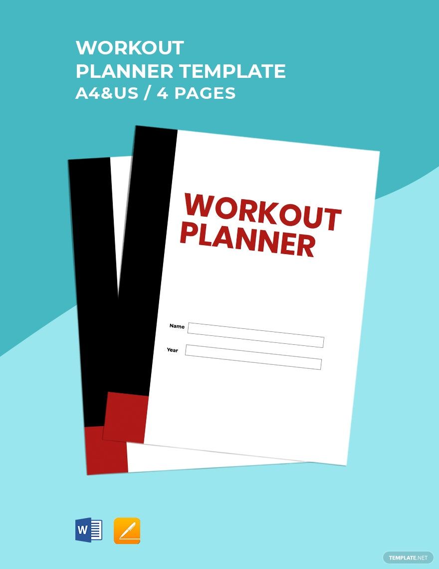 Editable Workout Planner Template in Word, Google Docs, PDF, Apple Pages